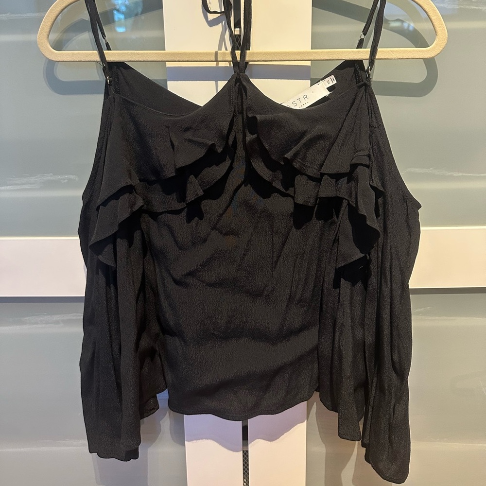 ASTR The Label black off-the-shoulder top